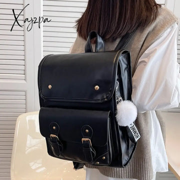 Xajzpa - High Quality Pu Leather Backpacks For Women Luxury Designer Fashion Girls School Bags